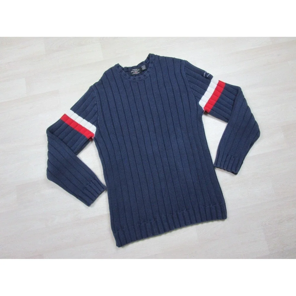 Vintage Y2K POLO Ralph Lauren Ribbed Cotton Sweater Men's (XL) Preppy 2000s